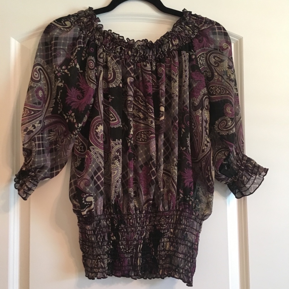THX by Thanx Sheer off shoulder blouse  L